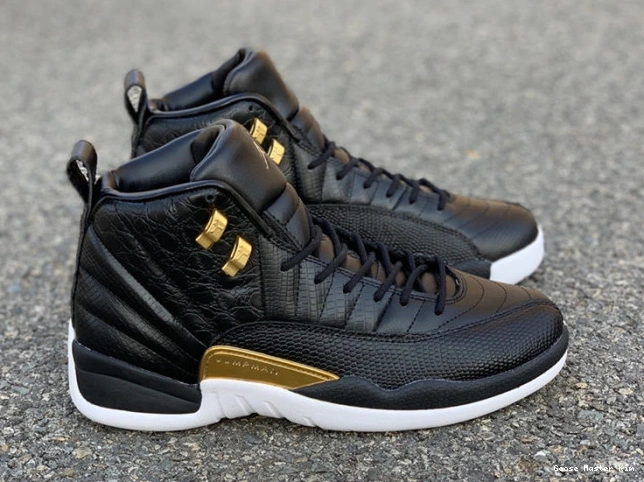 'Reptile' AO6068-007 Jordan Retro Metallic 12 Gold-White Air Black 0618